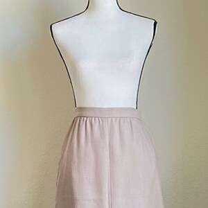 1980s A Line Khaki Skirt, Vintage Midi Skirt image 2