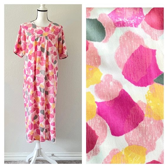 1980s Colorful Handmade Dress, Vintage Lightweigh… - image 1