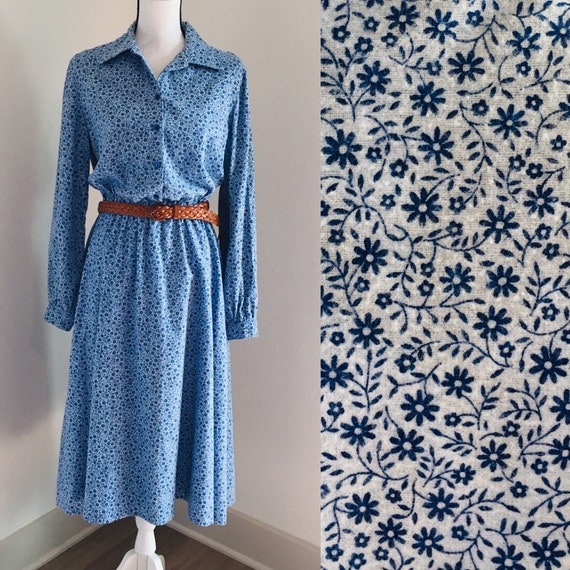 1970s Prairie Dress,1980s Floral Cotton Dress,!980