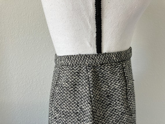 1960s Black and White Tweed Skirt, Vintage Wool P… - image 5