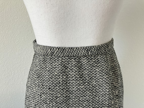 1960s Black and White Tweed Skirt, Vintage Wool P… - image 7