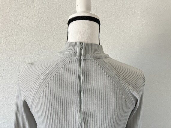 1970s Gray Turtleneck, Vintage Ribbed Mock Neck T… - image 7