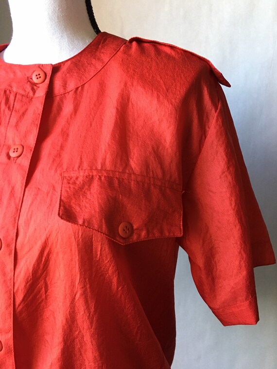 1980s Short Sleeve Jacket, Vintage Nylon Sweatshi… - image 5