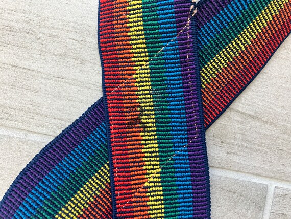 1980s Rainbow Stripe Suspenders, Vintage Multicol… - image 10