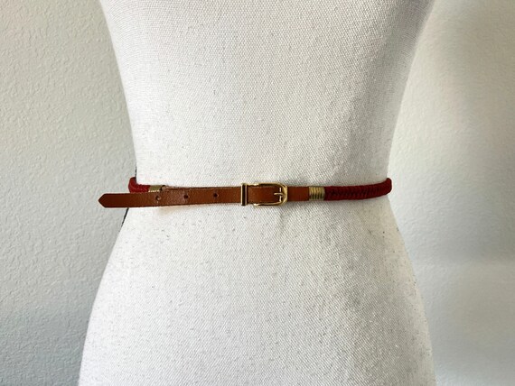 Vintage stretchy chord leather belt/elastic chord stretch belt/Adams belt Vintage Adams Stretchy Elastic Chord Leather Belt - Etsy Canada main image 2