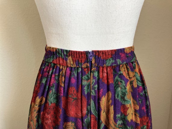 90s Geometric Floral Midi Skirt (S)