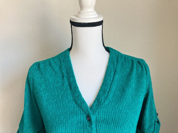 1970s Kelly Green Belted Dress, 1980s Terry Cloth… - image 3