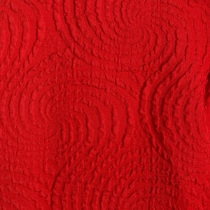 1970s Red Textured Polyester Blouse, Vintage Blouse with Swirl Pattern image 9