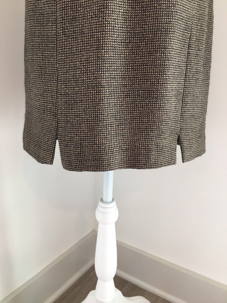 Vintage Bentley Arbuckle,1980s Brown Tweed Skirt,Vintage Brown Wool Skirt,1980s Wool Blend Skirt,Vintage Knee Length Skirt