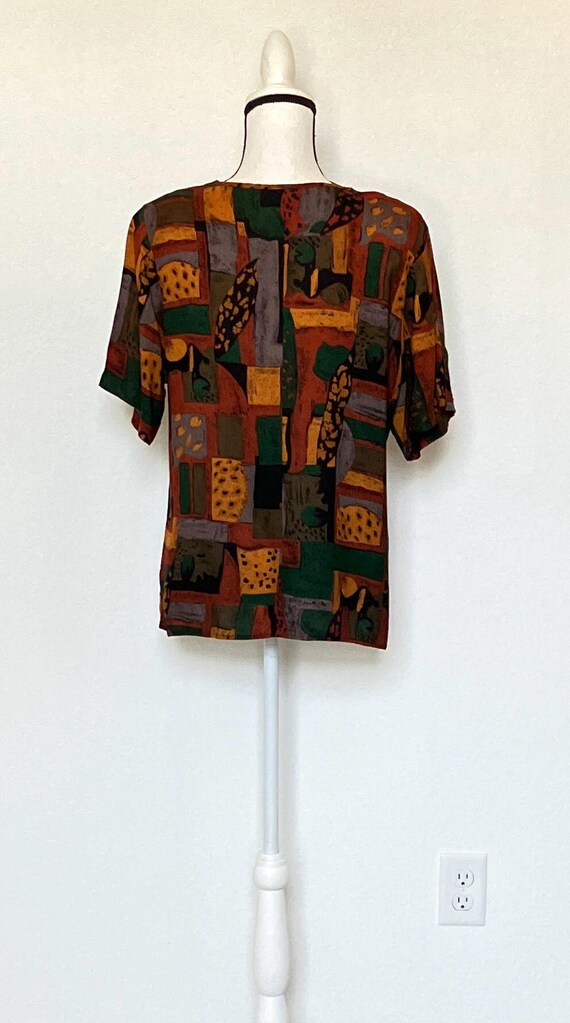 1990s Colorful Abstract Shell Top - image 5