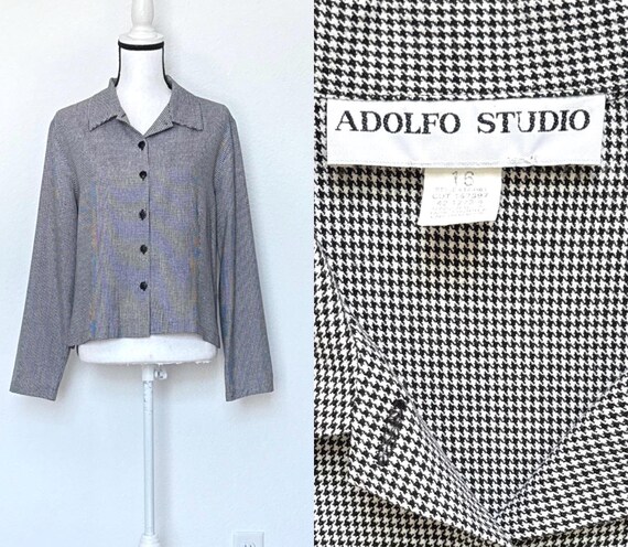 1990s Houndstooth Shacket - image 1