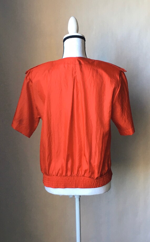 1980s Short Sleeve Jacket, Vintage Nylon Sweatshi… - image 3