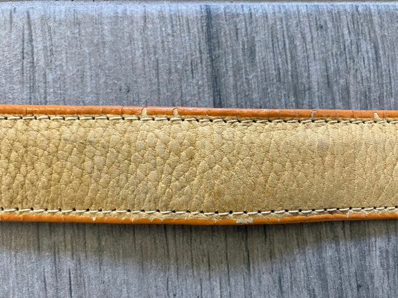 1980s Tan Western Belt, Vintage Leather CW Belt - image 7