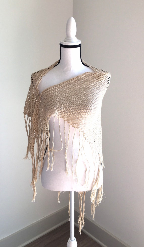 1970s Gold Shawl, 1980s Metallic Wrap - image 3