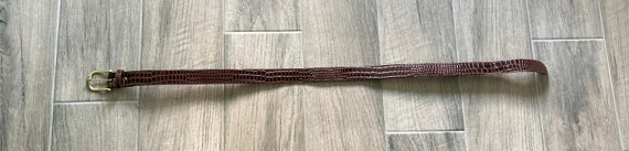 1980s Gator Embossed Belt, Vintage Faux Leather B… - image 4