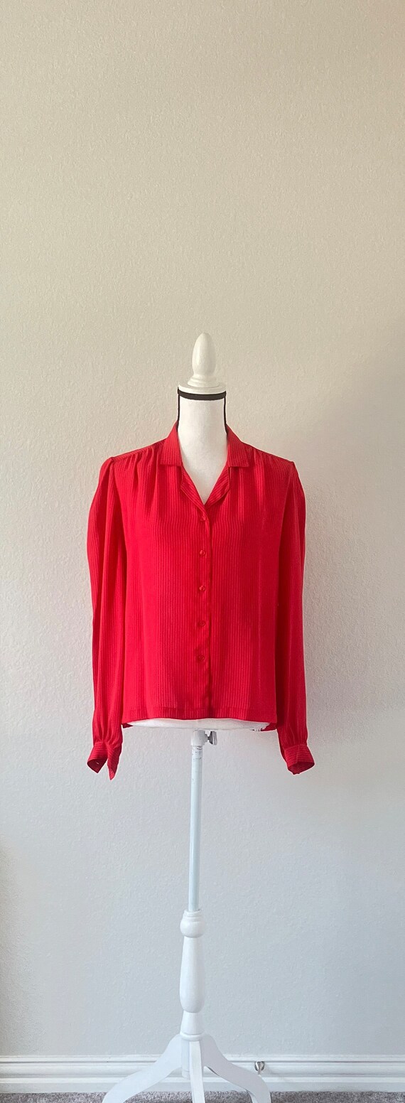 1980s Pinstripe Blouse, Vintage Designer Top - image 2