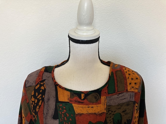 1990s Colorful Abstract Shell Top - image 3