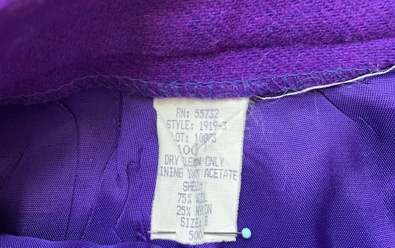 1980s Royal Purple Midi Skirt, Vintage Wool Suit … - image 9