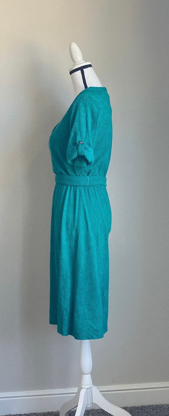 1970s Kelly Green Belted Dress, 1980s Terry Cloth… - image 5