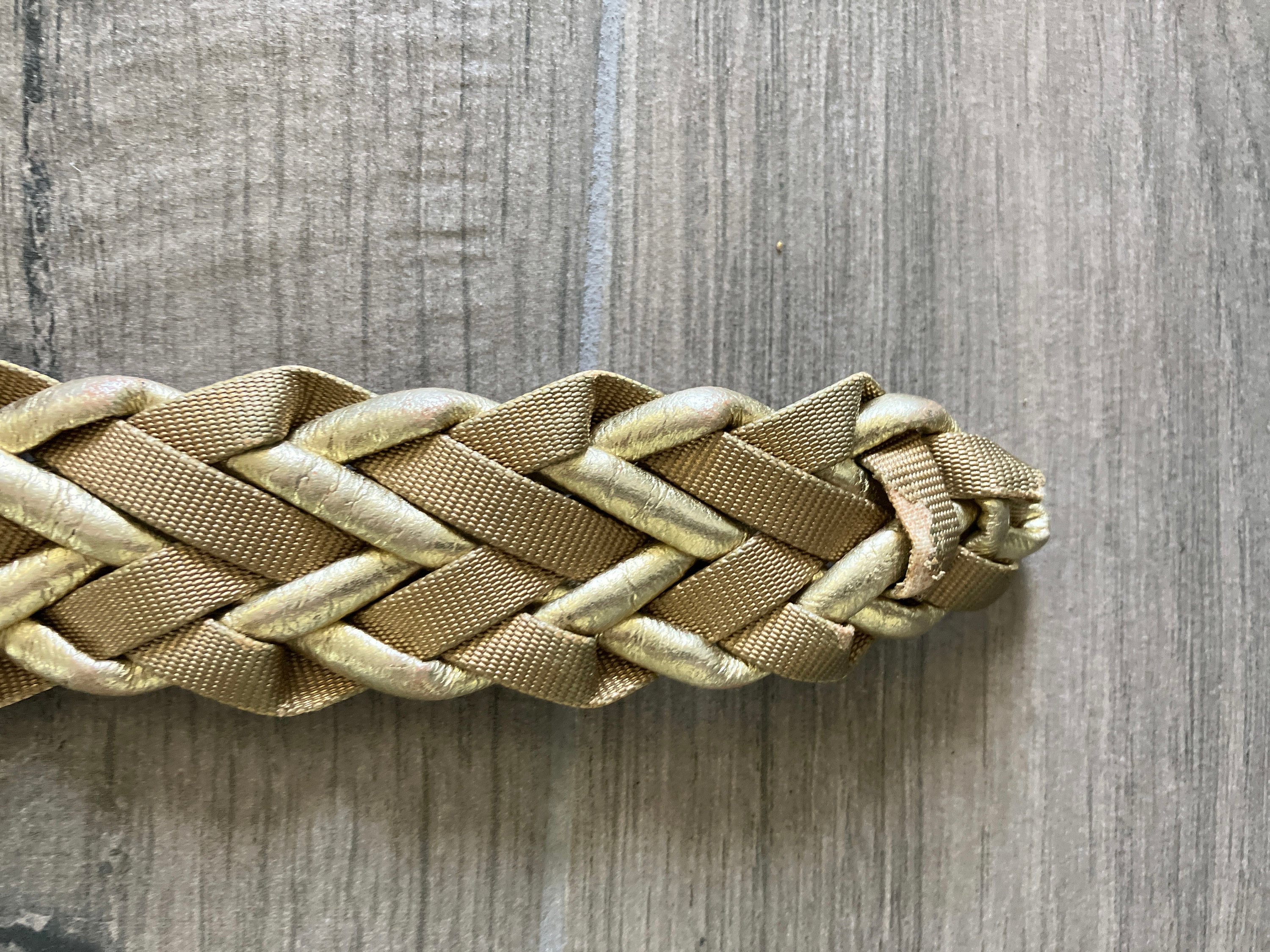 1980s Gold Braided Belt, Vintage Woven Metallic Belt - Etsy