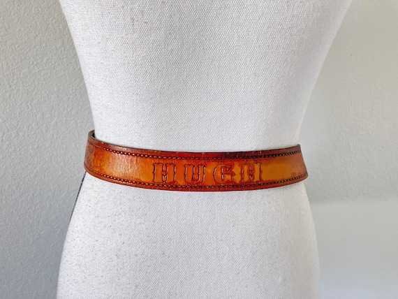 1970s Embossed Leather Western Belt, Vintage Thun… - image 1