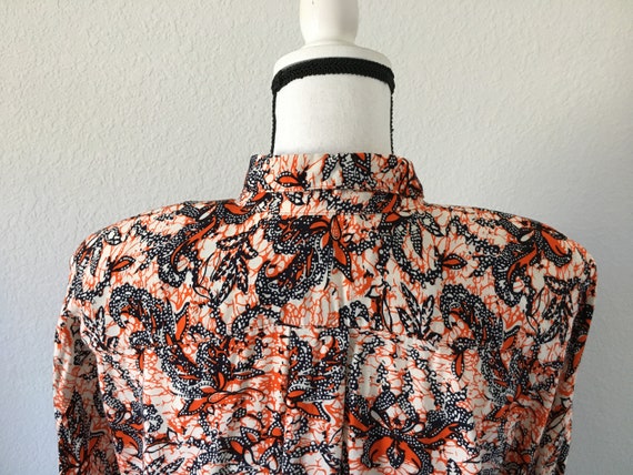 1990s High Low Hem Blouse, Vintage Bold Graphic P… - image 6