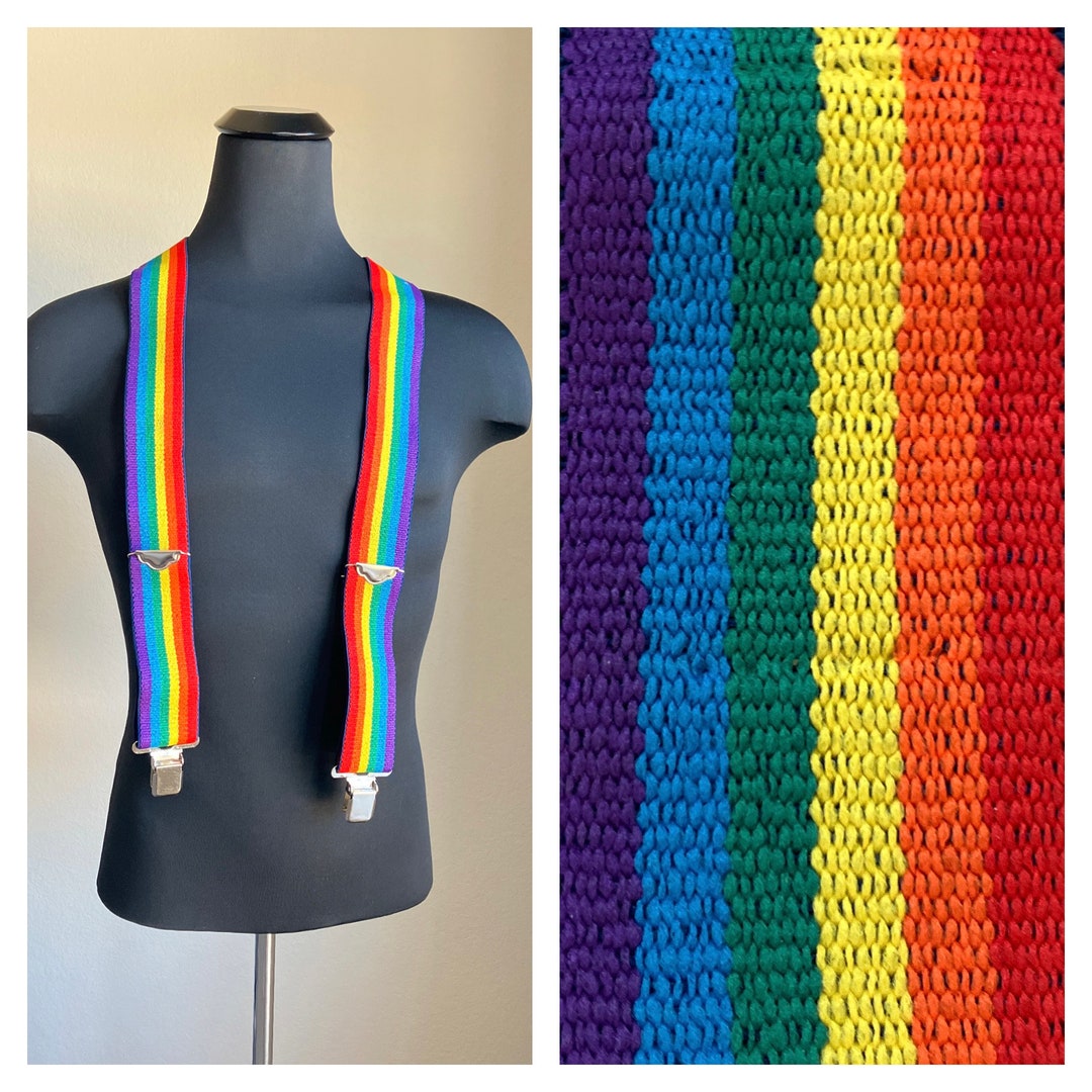 Unisex années 1980 60s Rainbow Braces Suspenders Pop Star