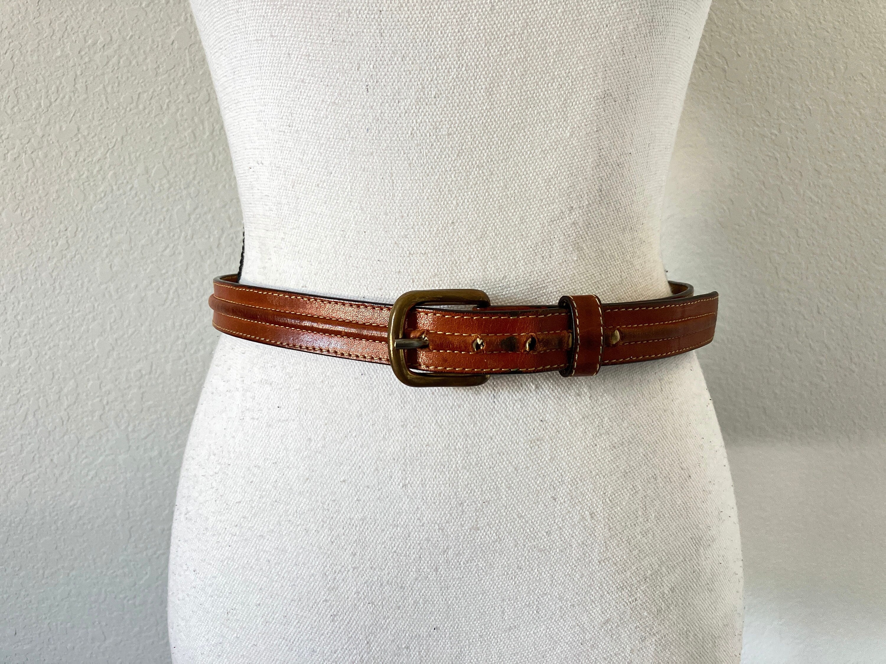Vintage Leegin Leather Belt 34 Real Feather Inlay Brass Buckle USA Leegin Leather Belt - Etsy New Zealand main image 2