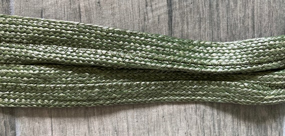 1970s Green Raffia Belt, 1980s Sage Straw Cinch B… - image 7