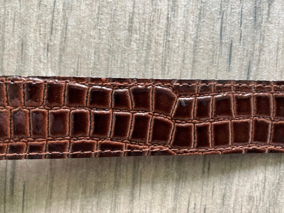 1980s Gator Embossed Belt, Vintage Faux Leather B… - image 6