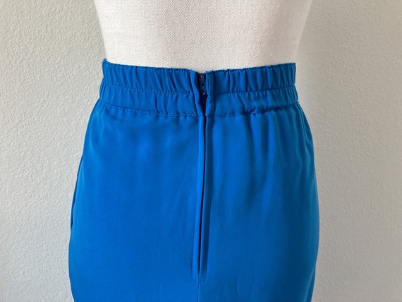 1980s Blue Pencil Skirt, Vintage Knee Skirt - image 7