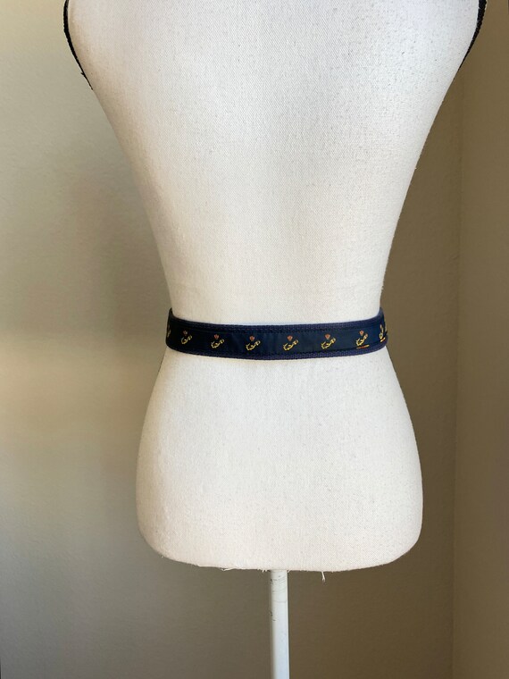 1990s Fabric and Leather Belt, Vintage Embroidere… - image 3