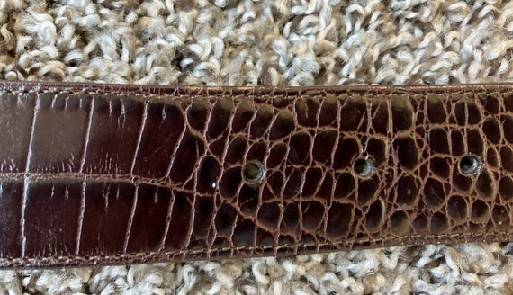 1990s Wide Faux Croc Belt, Vintage Designer Leath… - image 8