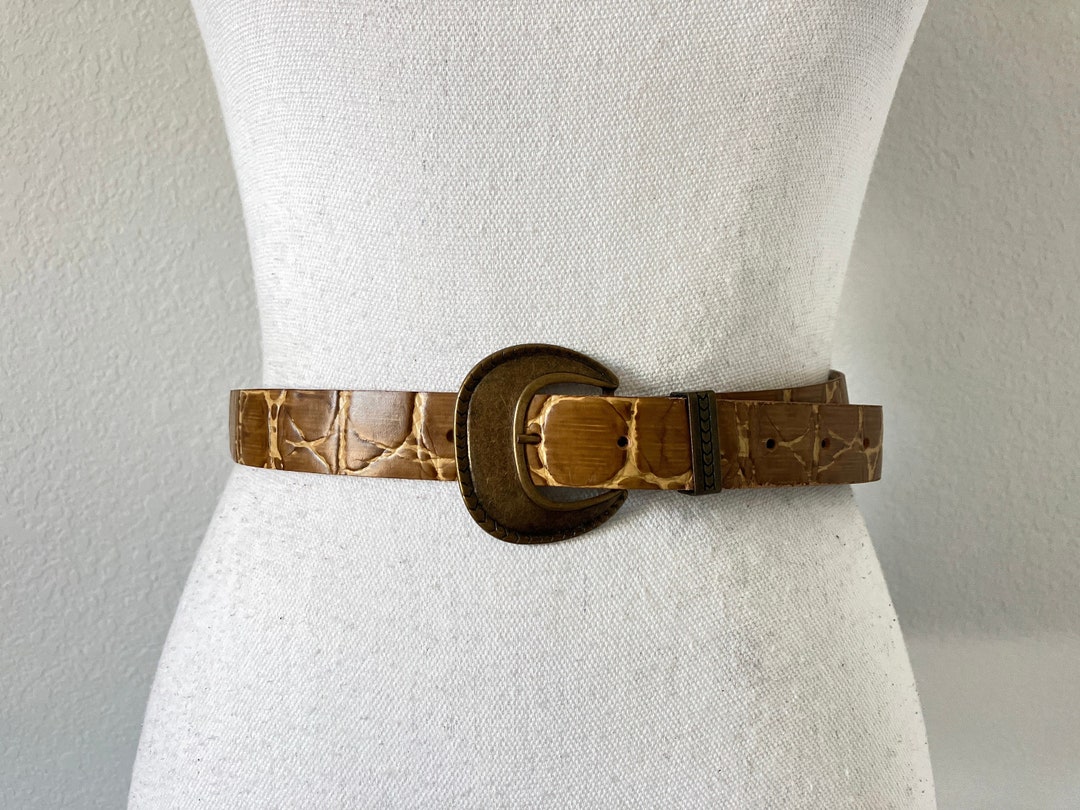 80\'s Vintage Canadian Made Faux Vegan Leather Belt 80 main image 2