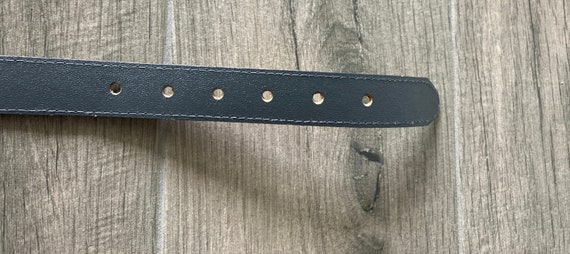 1980s Gray Faux Leather Belt, Vintage Vegan Leath… - image 7