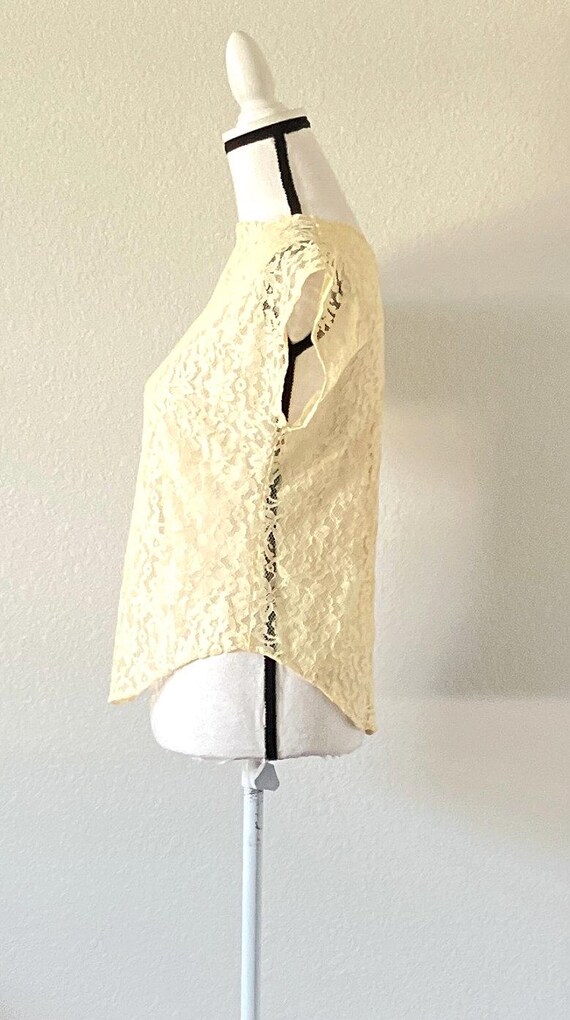 Original 1950’s Darling Sheer Rayon Blouse in White - Pintuck and Lace Detailing main image 0