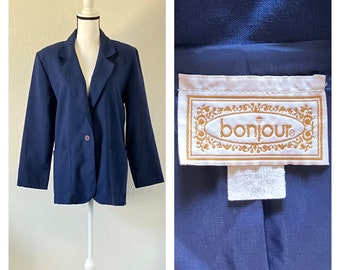 1980s Navy Blazer, Vintage Menswear Inspired Jacket