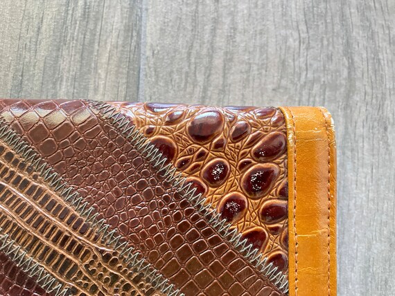 1970s Lizard Skin Clutch, Vintage Mixed Media Ove… - image 4