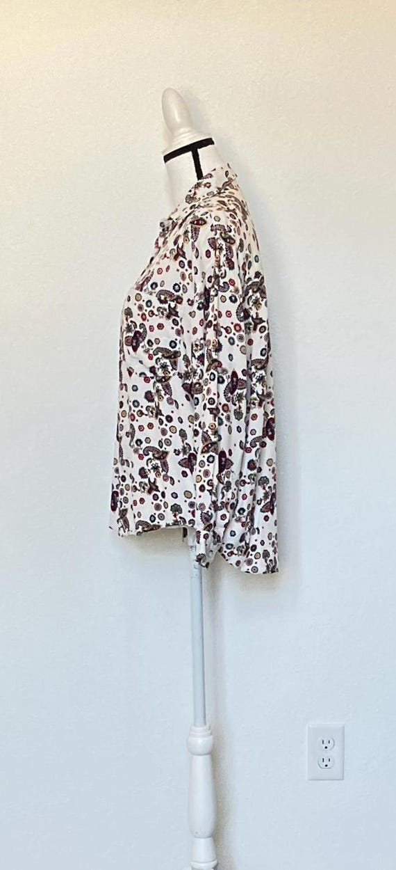 1990s Multicolor Mixed Pattern Blouse - image 3