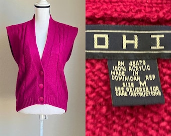 1980s Magenta Sweater Vest