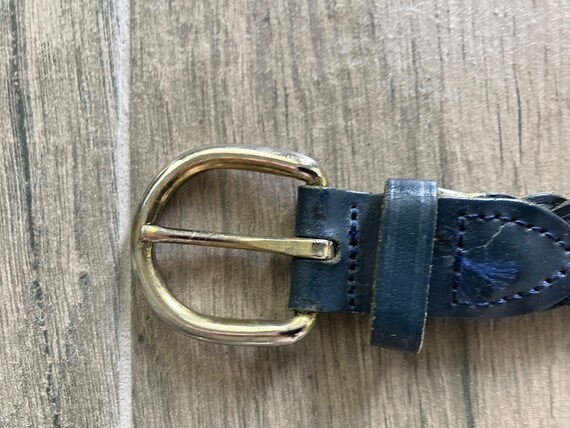 1980s Navy Braided Belt, Vintage Dark Blue Woven … - image 5