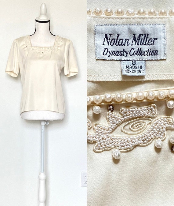 Nolan Miller Dynasty Collection, 1980s Beaded Evening Top