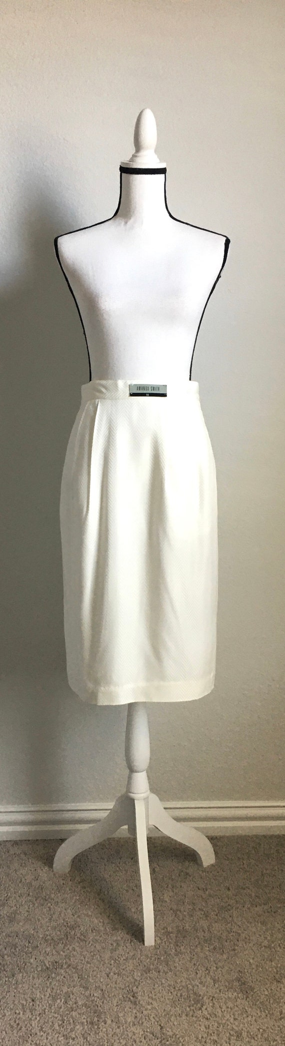 1990s Winter White Skirt, Vintage Deadstock Herri… - image 2