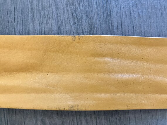 1970s Yellow Leather Belt, Vintage Sash Style Belt - image 6