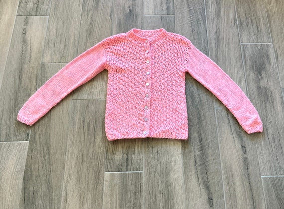 60's Hand Knit Green Cardigan