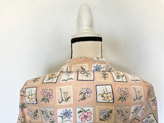 1990s Quilt Pattern Button Down Blouse - image 6