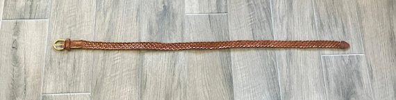1980s Light Chestnut Braided Belt, 1990s Woven Le… - image 4