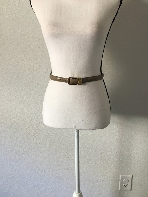 Vintage Anne Klein for Calderon, 1980s Taupe Leather Belt - Etsy display picture 2