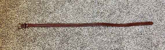 1990s Dark Chestnut Braided Belt, Vintage Woven L… - image 4