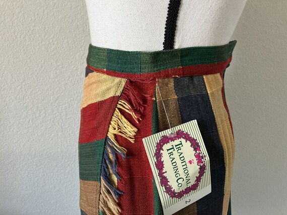 Deadstock Vintage Skirt, 1990s Striped Faux Wrap … - image 5